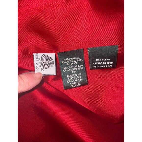 Vintage Ralph Lauren 3D CREST Red Designer Womens 12  Jacket Blazer Money Preppy - Picture 9 of 16